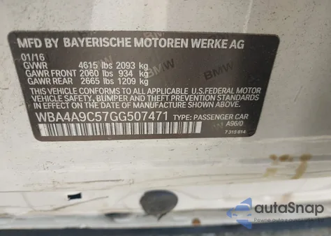 2016 BMW 428I Gran Coupe from USA, damaged, VIN WBA4A9C57GG507471